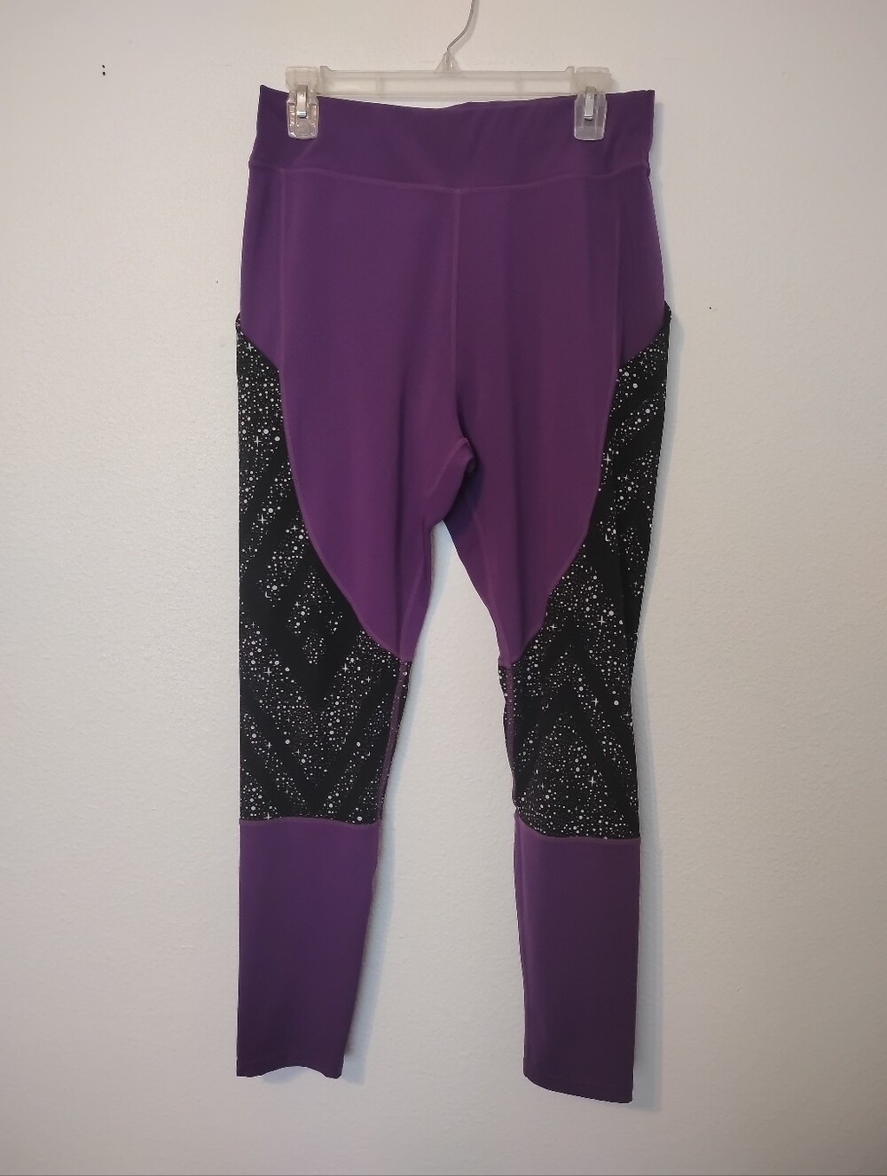 POP Fit Polka Dot Star Patchwork Purple Leggings